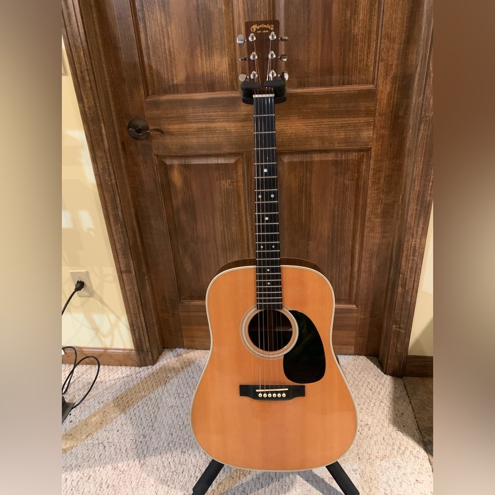 2002 Martin D-28 Six String Acoustic Electric Guitar with case